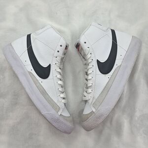 Nike Blazer Mid White Black Leather High Top Sneakers Youth 6Y Unisex